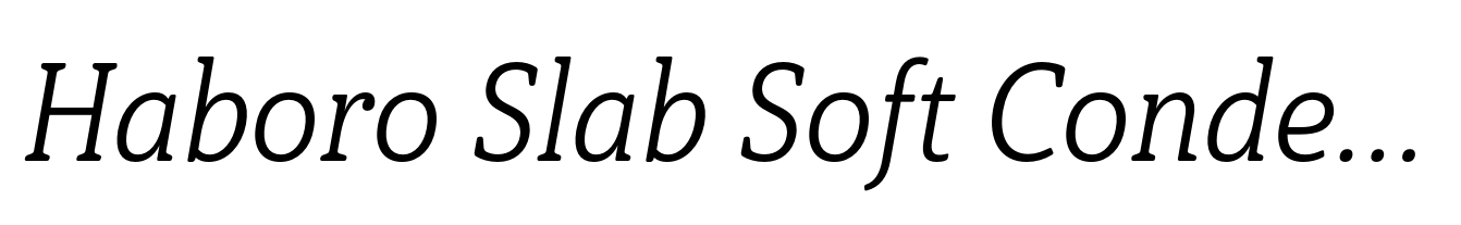 Haboro Slab Soft Condensed Book Italic